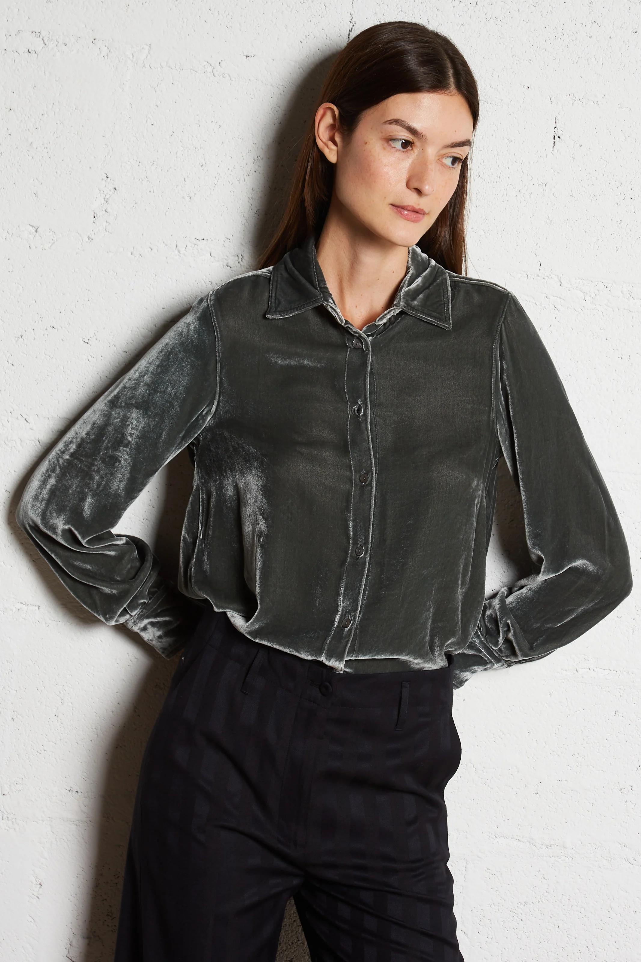 CABALIA - Chemise droite à col classique | Gris