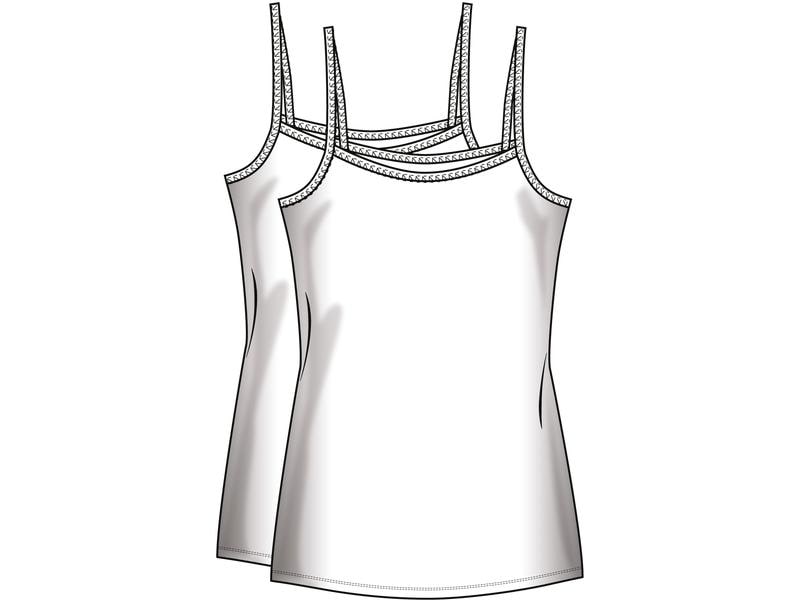SCHIESSER Spaghetti-Top Damen 2-er Pack, Weiss, S Weisse Spaghetti-Tops für Damen