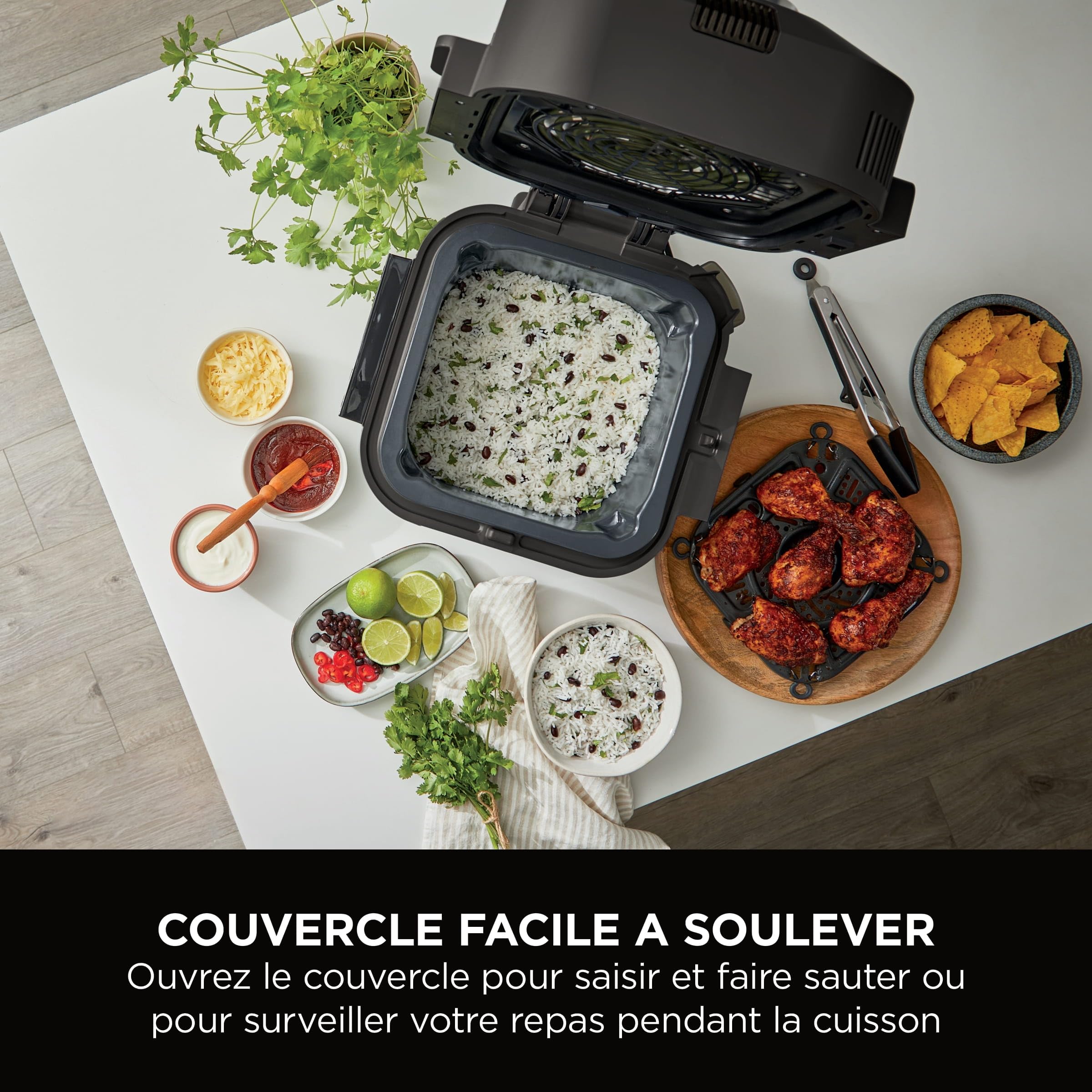 Ninja Speedi 10-en-1 Cuiseur rapide, Air Fryer, Friteuse à air et Multicuiseur, 5.7L, Repas pour 4 en 15 minutes, Vapeur, Gril, Cuire au four, Rôtir,