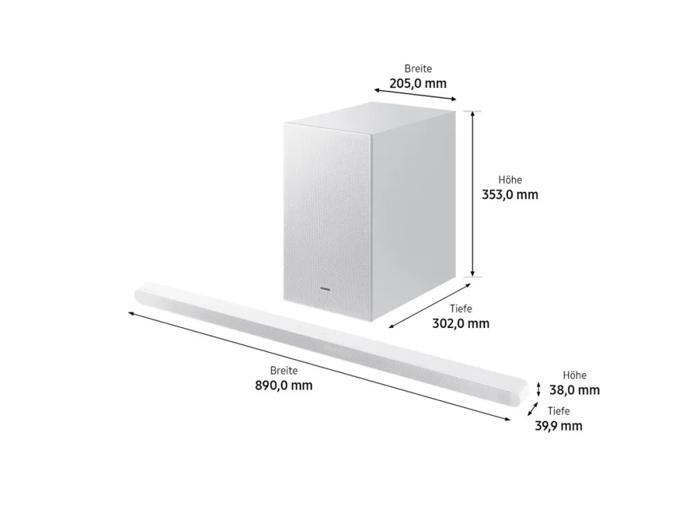 Samsung HW-S701D - S series - lydbarsystem - til hjemmebiograf - 3.1.kanal - trådløs - Bluetooth, Wi-Fi - hvid