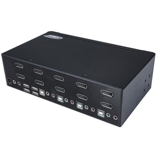 StarTech.com Switch KVM double affichage DisplayPort 4K 60 Hz à 4 ports avec hub USB 2.0 intégré