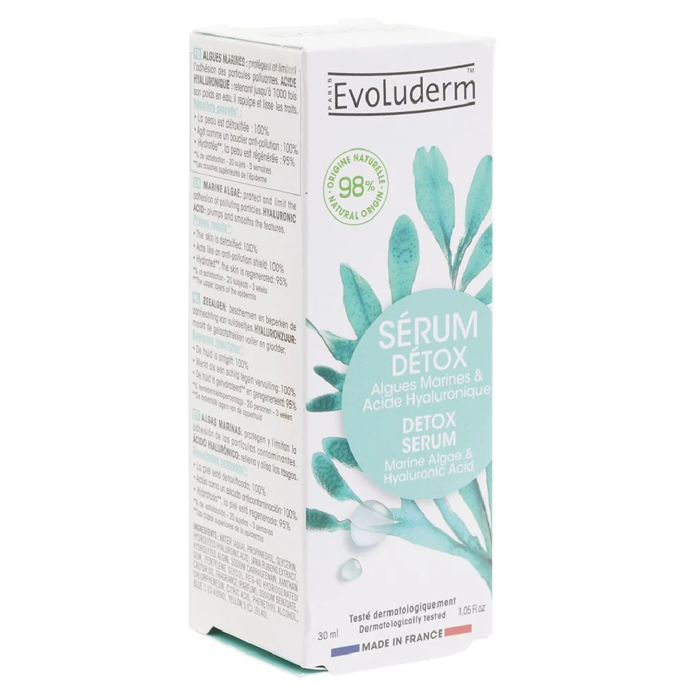 Sérum détox Evoluderm algues marines et acide hyaluronique 30ml