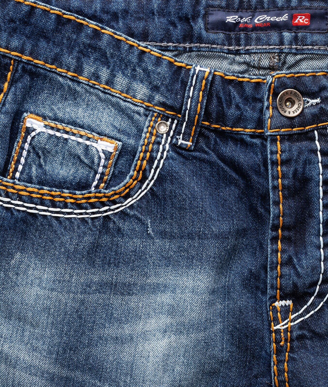 Rock Creek Shorts Jeansshorts dicke Naht Regular Fit