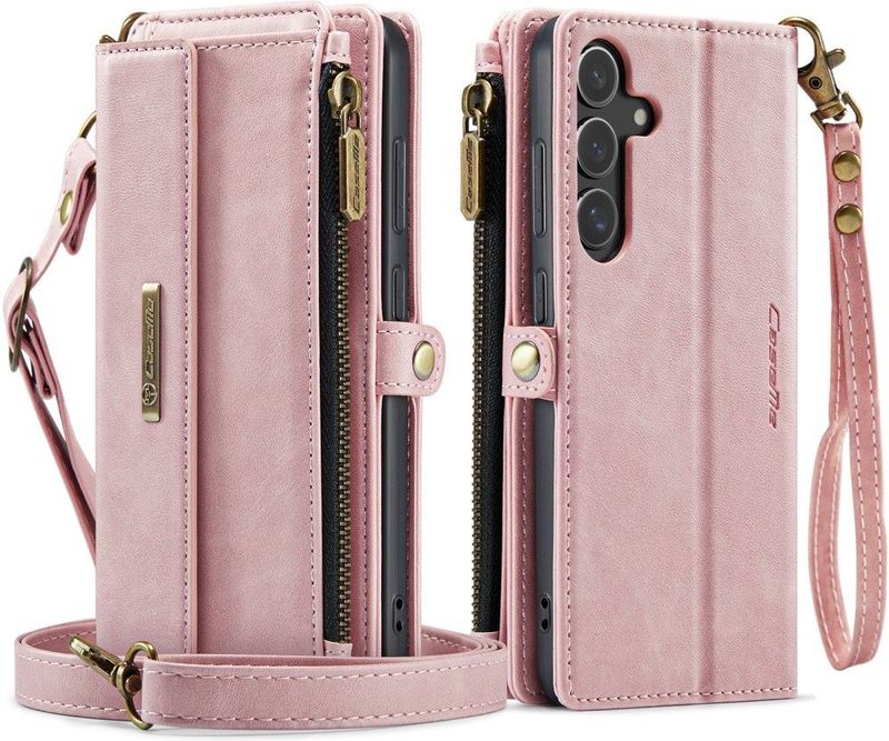 CaseMe - Samsung Galaxy S25 - Portemonnee Hoesje - Lichtroze