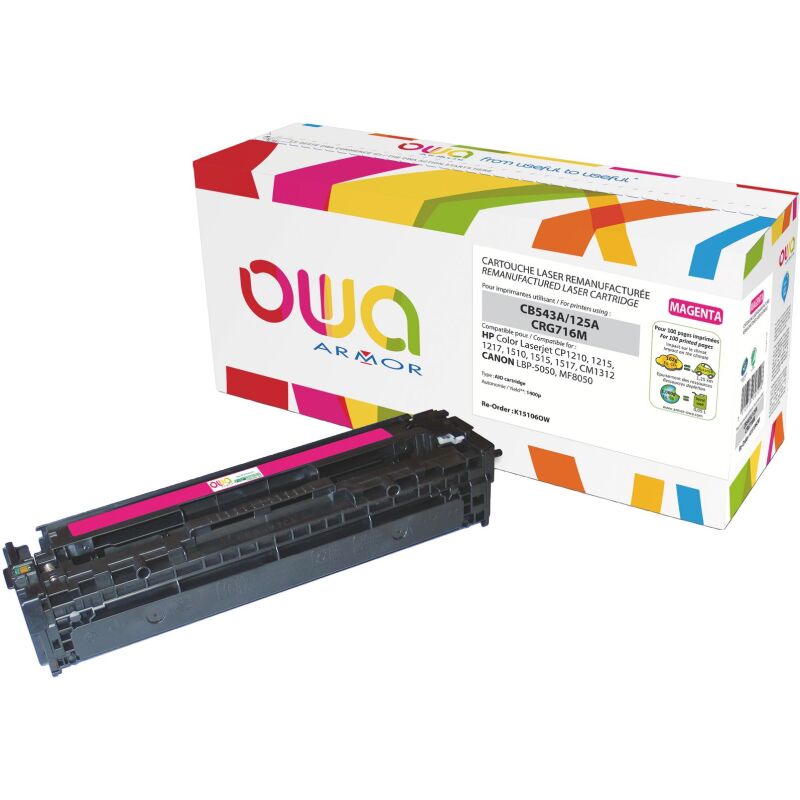 Toners Owa compatibles HP 125A couleurs séparées pour imprimante laser