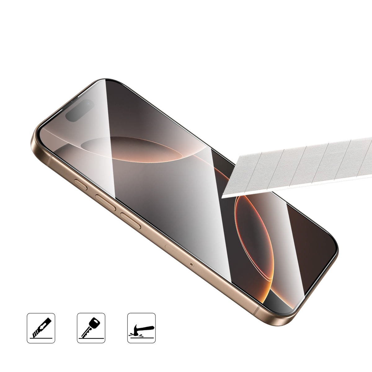 iPhone 16 Pro Max Full-Screen Vollbild Panzer Glas mit Rahmen   Montagerahmen