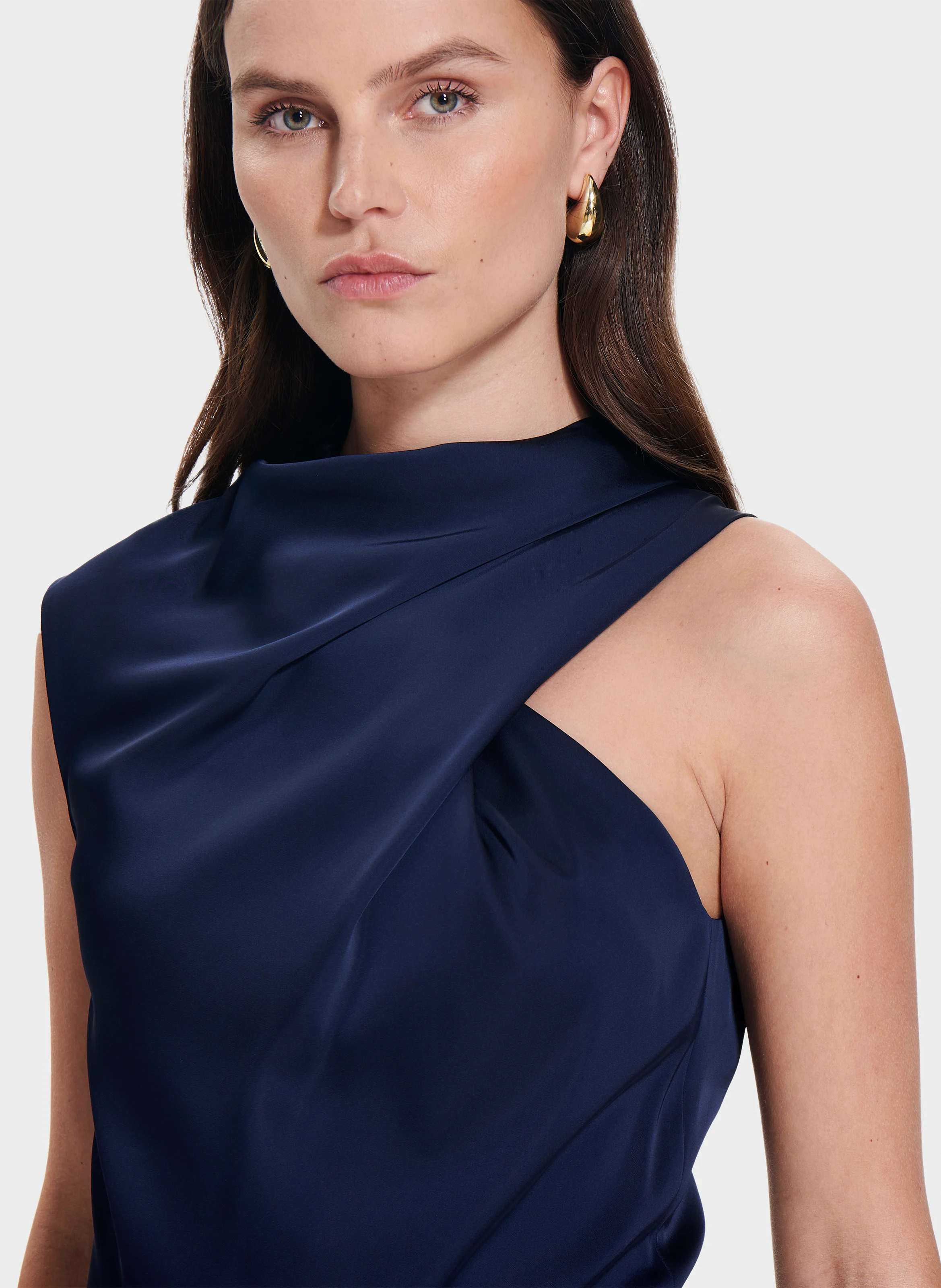 RYVANA - Robe midi asymétrique | Bleu