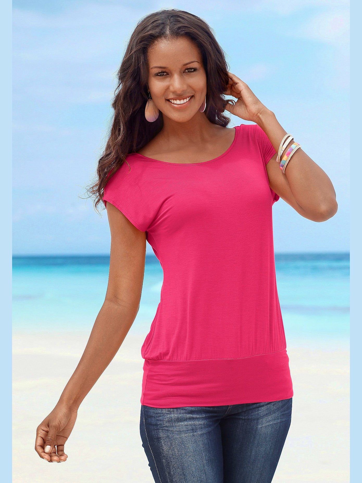 T-shirt long t-shirt lascana aux superbes coloris