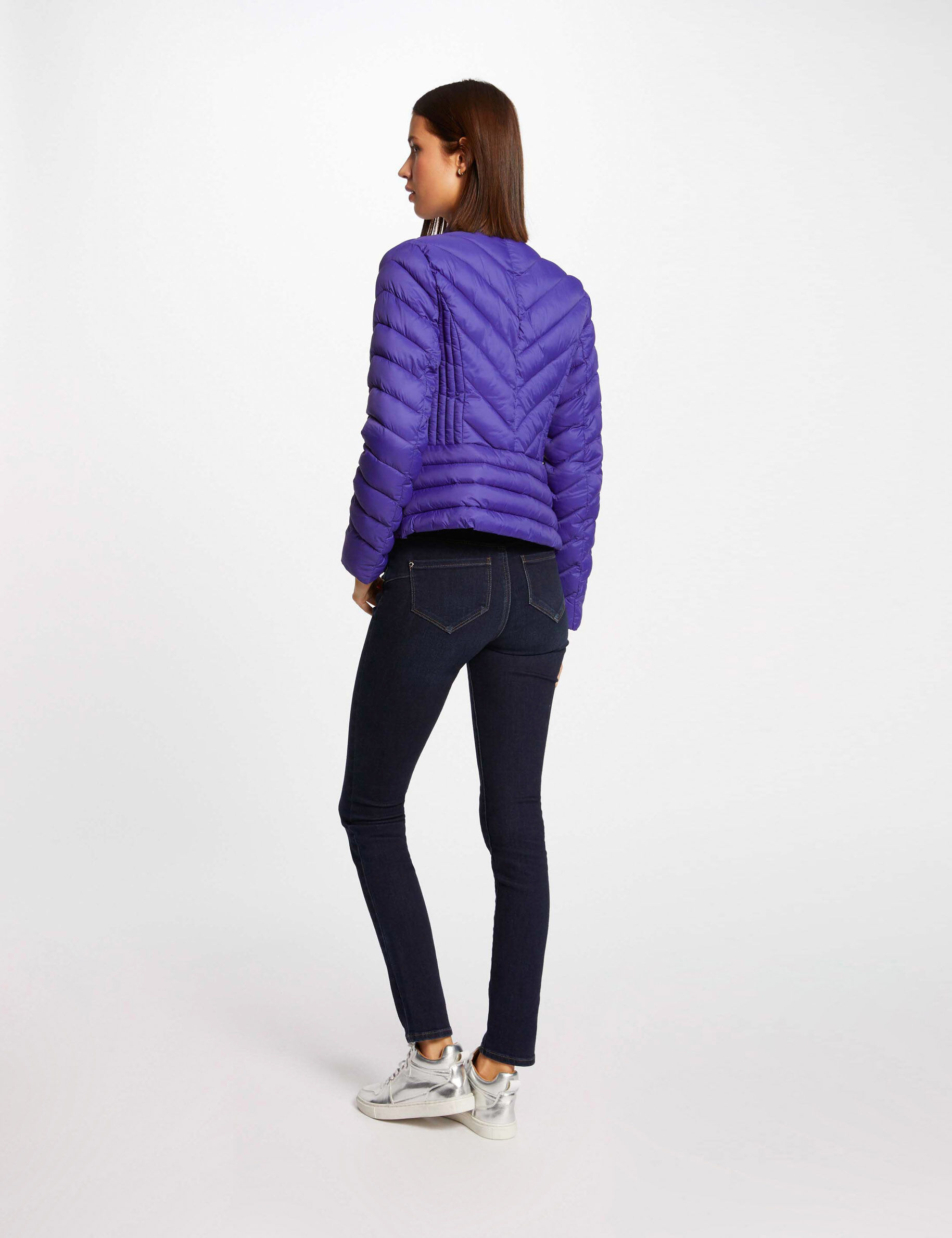 Doudoune droite zippée violet femme - violet