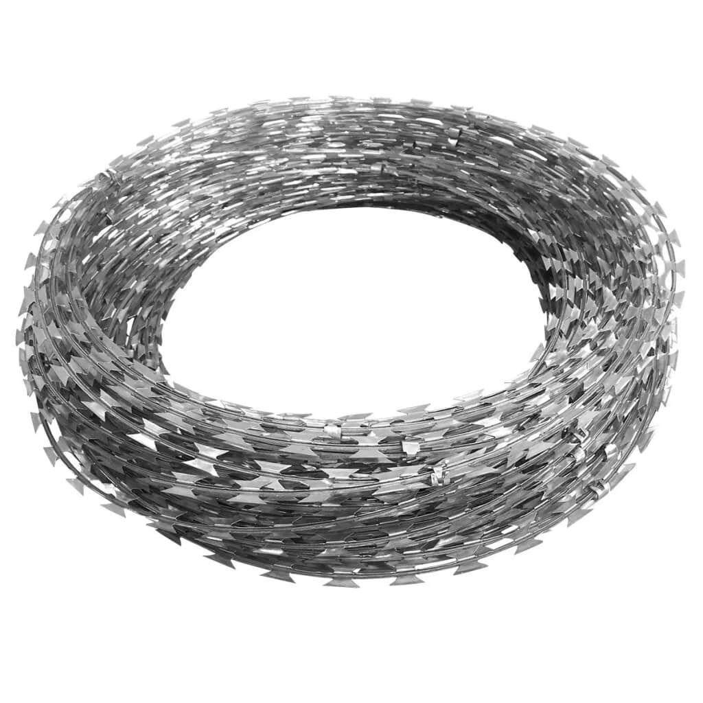 vidaXL Concertinadraad BTO-22 met clips, gegalvaniseerd staal, 60 m