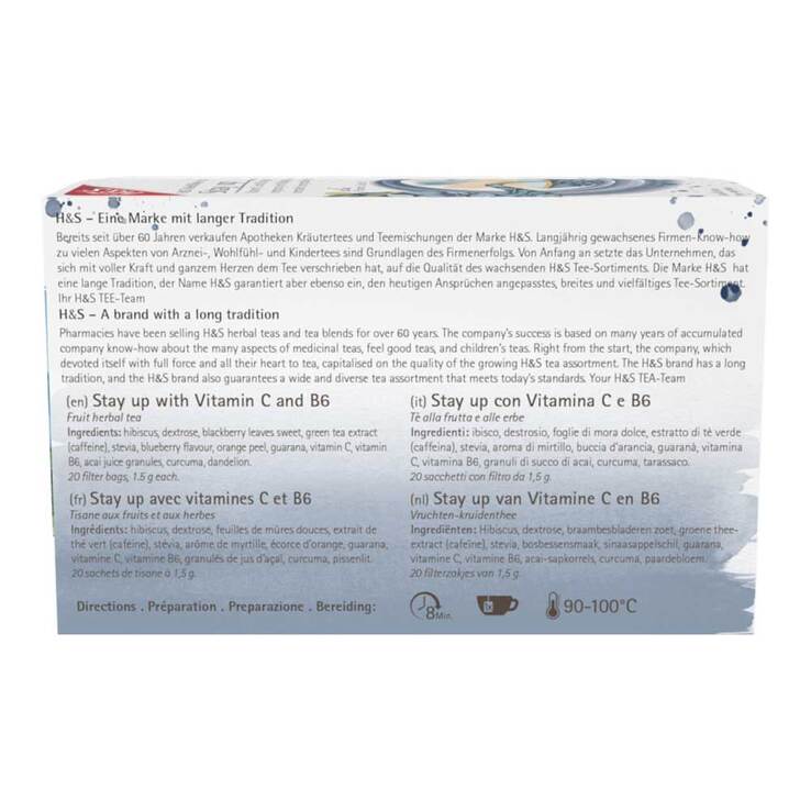 H&S Stay up mit Vitamin C und B6 Filterbeutel, 20X1.5 g