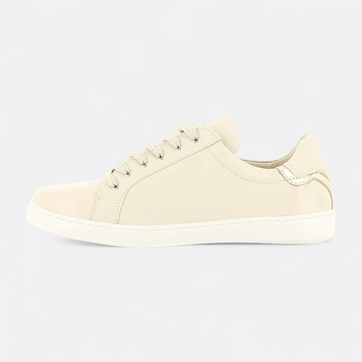 Baskets basses Femme en cuir beige