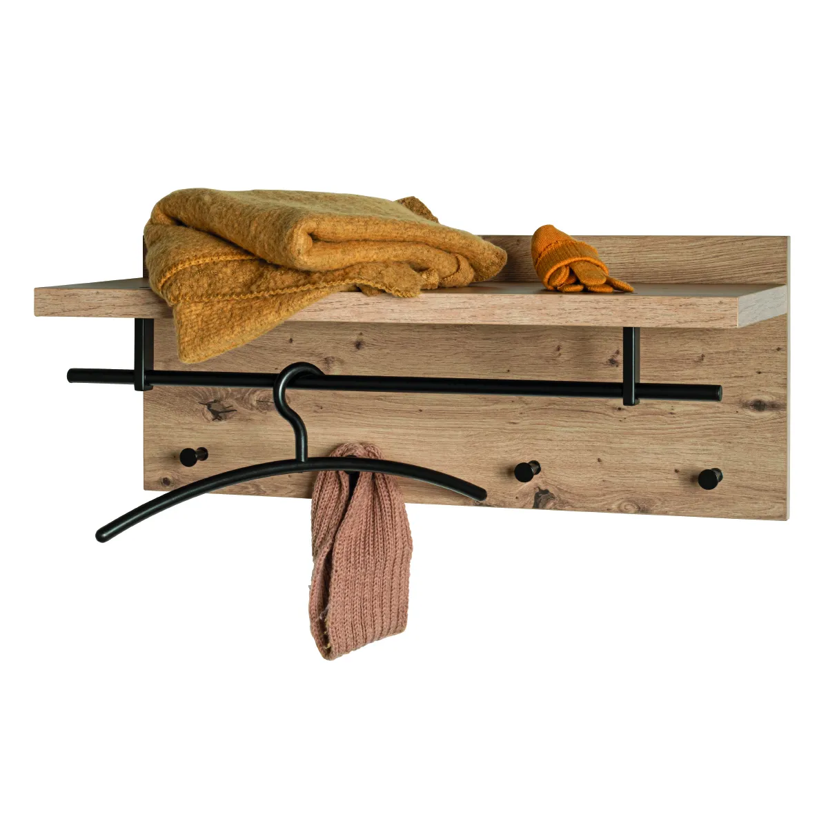 Pegane Garderobe Murale Chêne-Noir