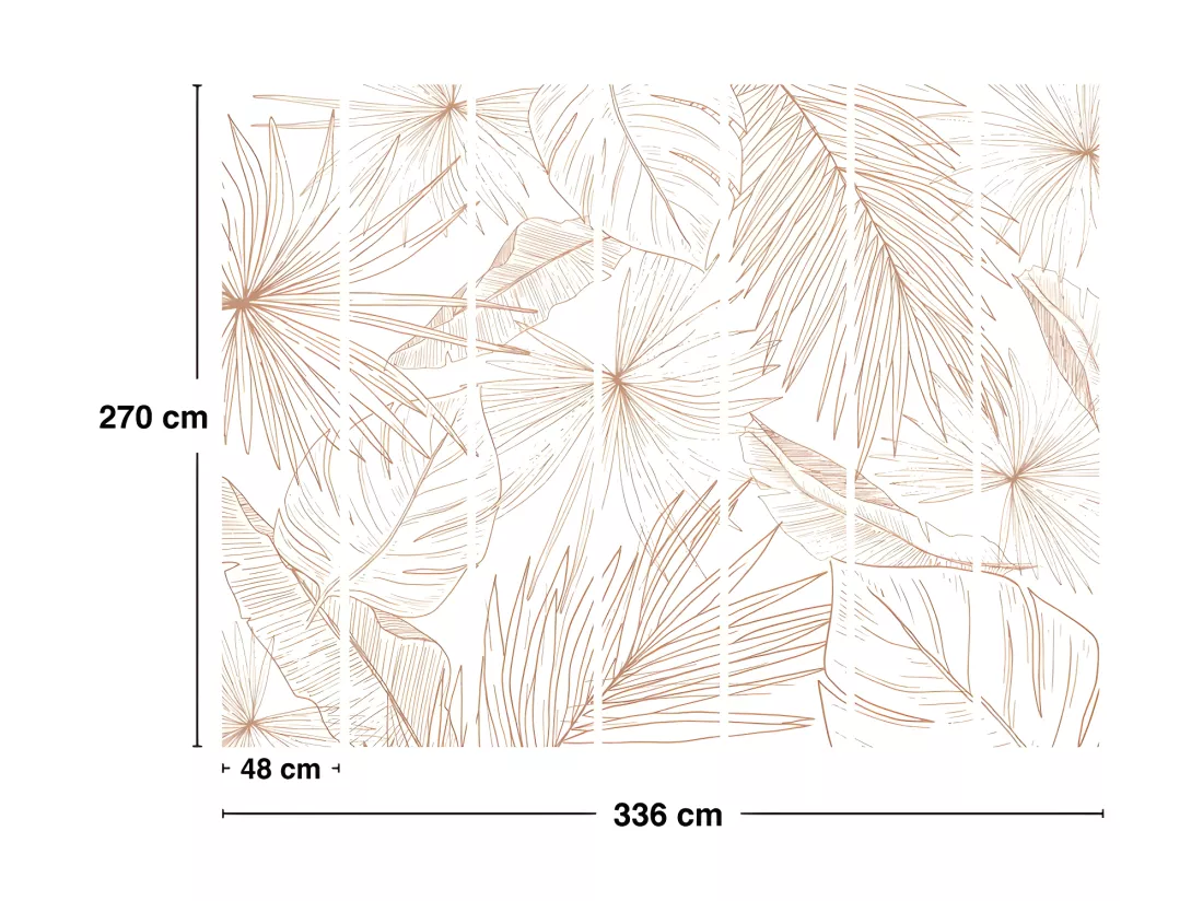 Papier Peint Panoramique L336xH270cm - Lämnar Terracotta - Papier intissé 150gr/m2
