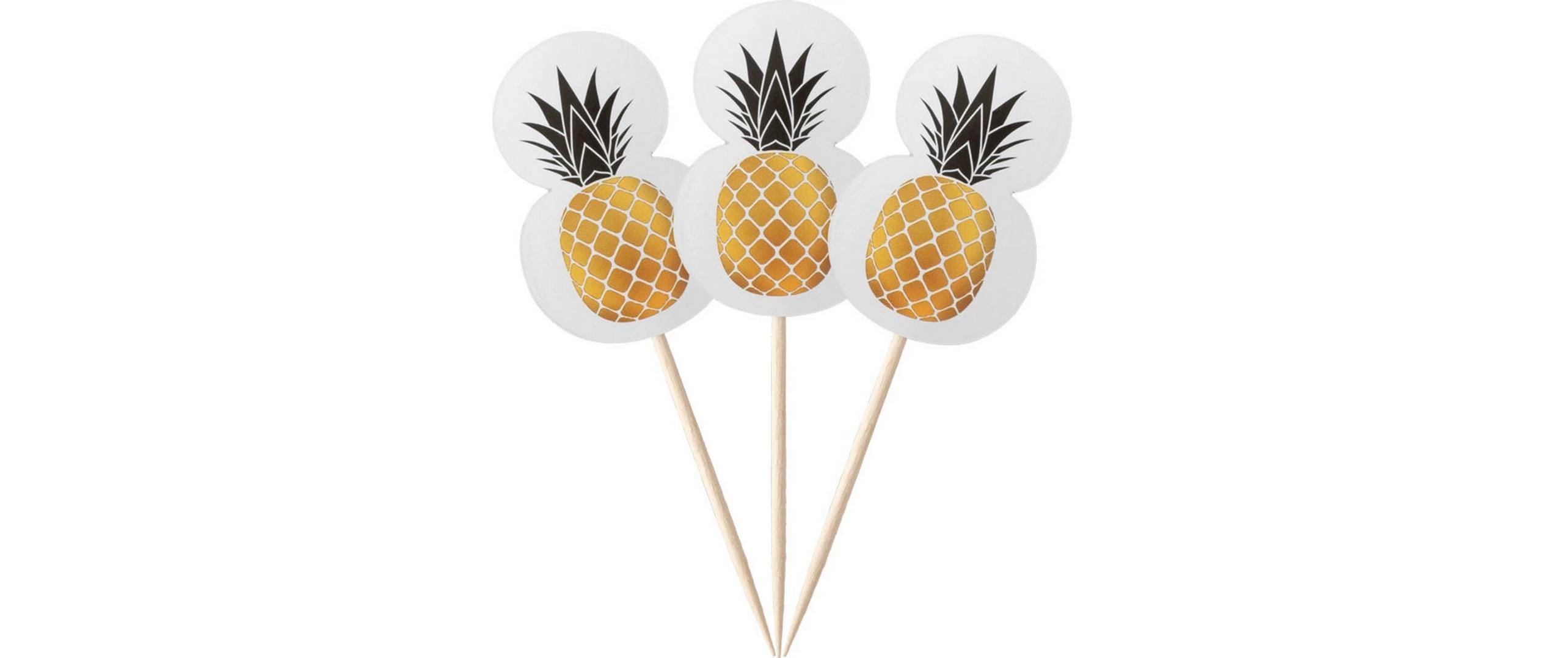 Deko Picker Ananas 8 Stück, GelbPapier-Picker