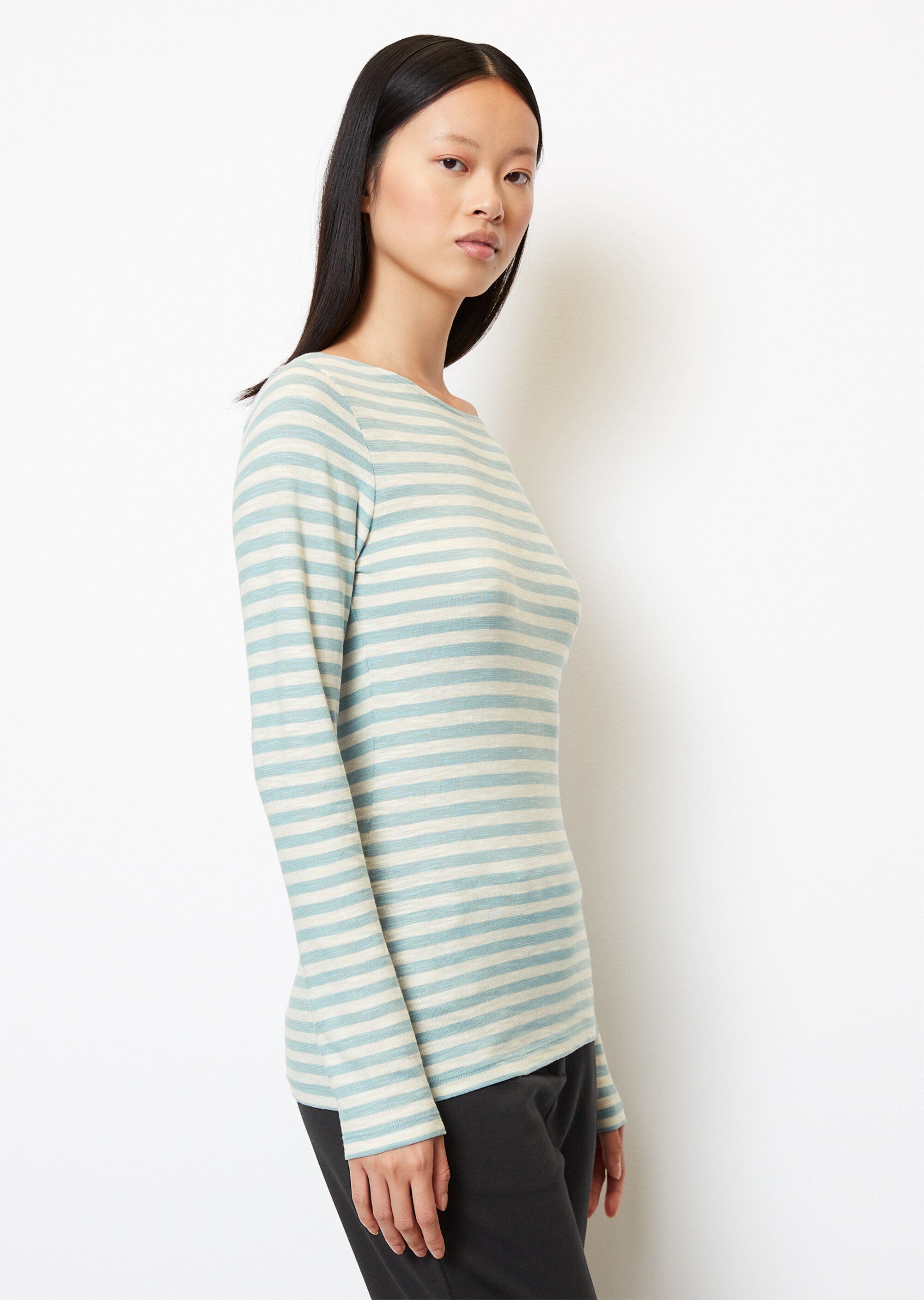 Ringel-Longsleeve regularaus Slubjersey
