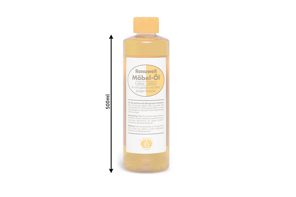 Renuwell MÖBEL ÖL 500ml Pflegemittel für Tische Schränke Stühle Holzpflege