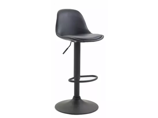 Tabouret de bar - Similicuir & Métal - Noir - Kiel