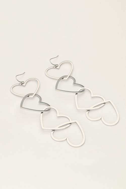 Statement oorhangers met open hartjes