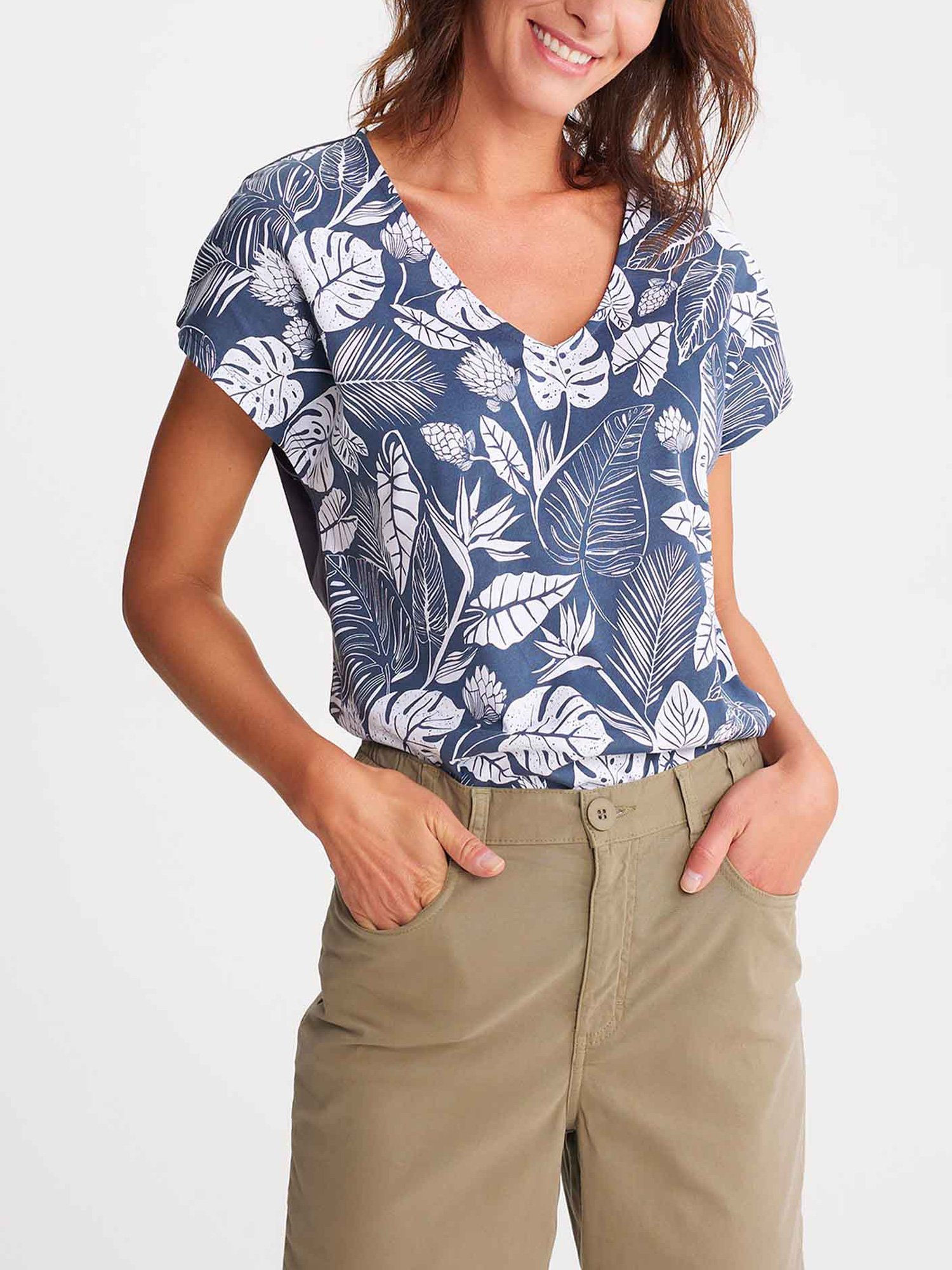 Tee Shirt Femme Manches Courtes Bleu