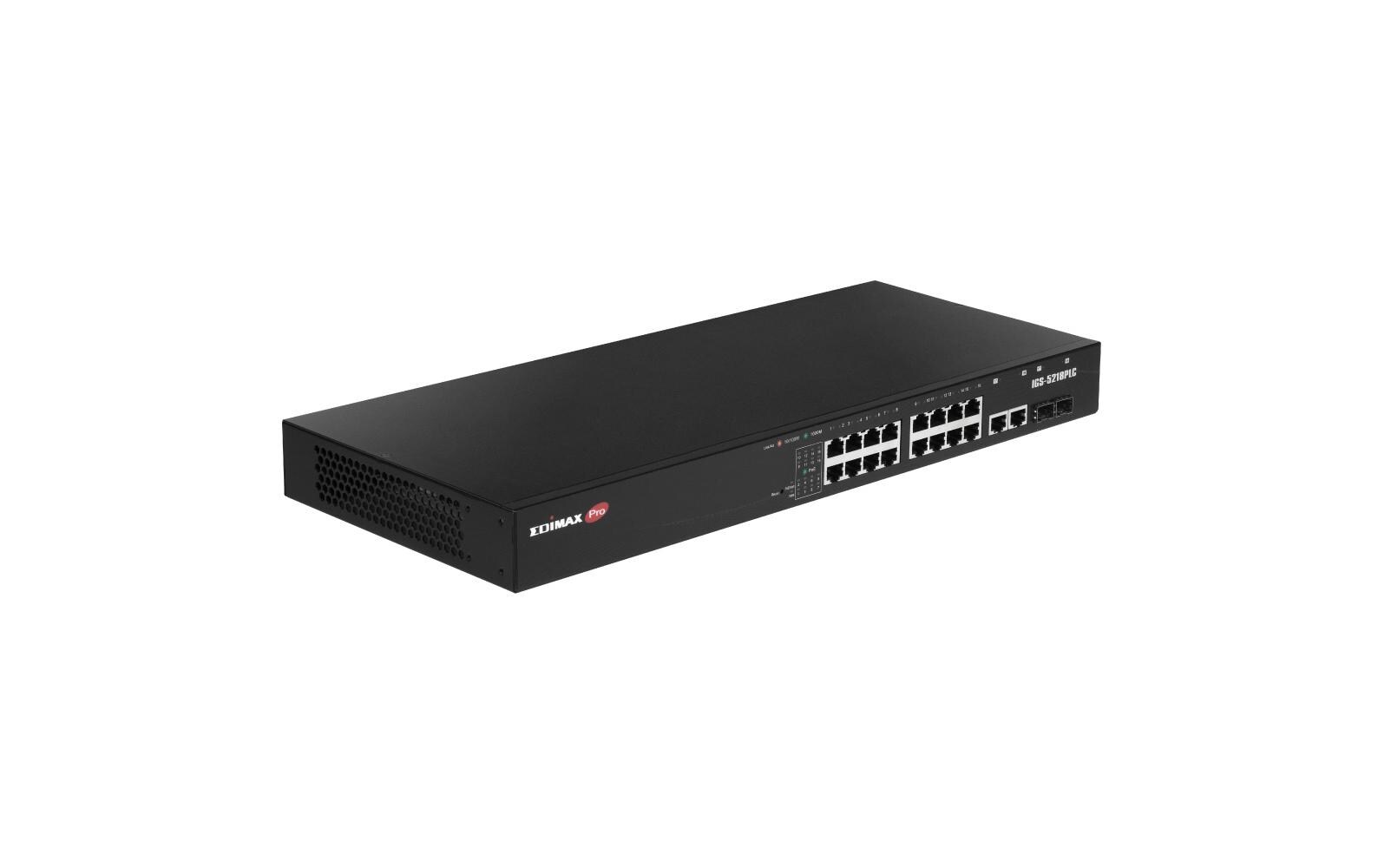 PoE+ Switch IGS-5218PLC 18 Port<br>Industrieller Überwachungs-VLAN 18-Port Gigabit PoE+ Web Smart Switch mit 2 Gigabit RJ45/SFP Combo Ports