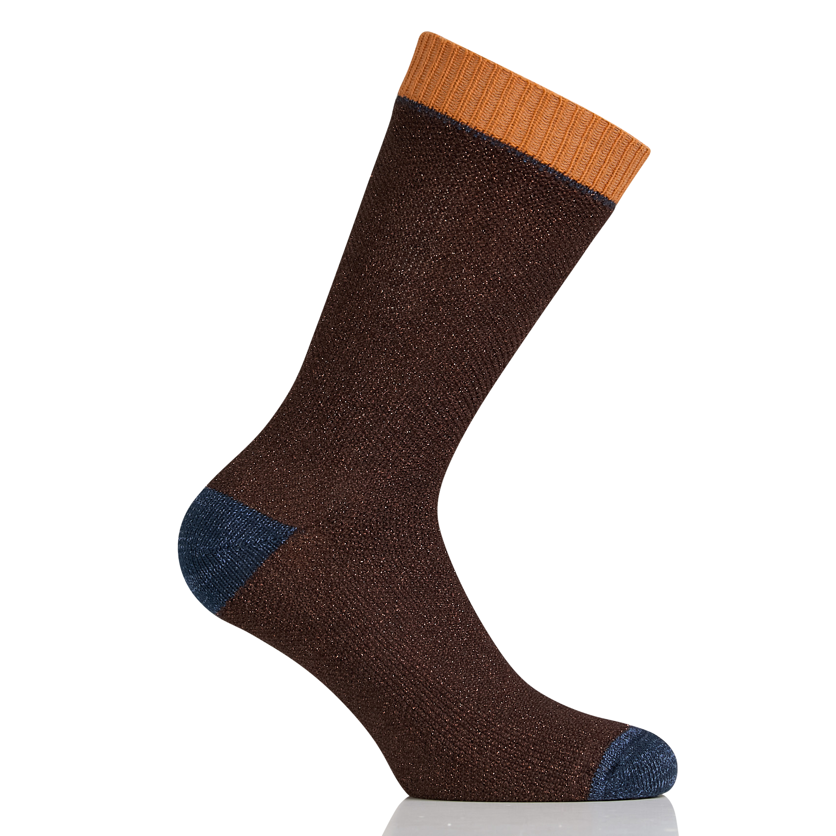 Chaussettes maillées en coton mélangé | Marron