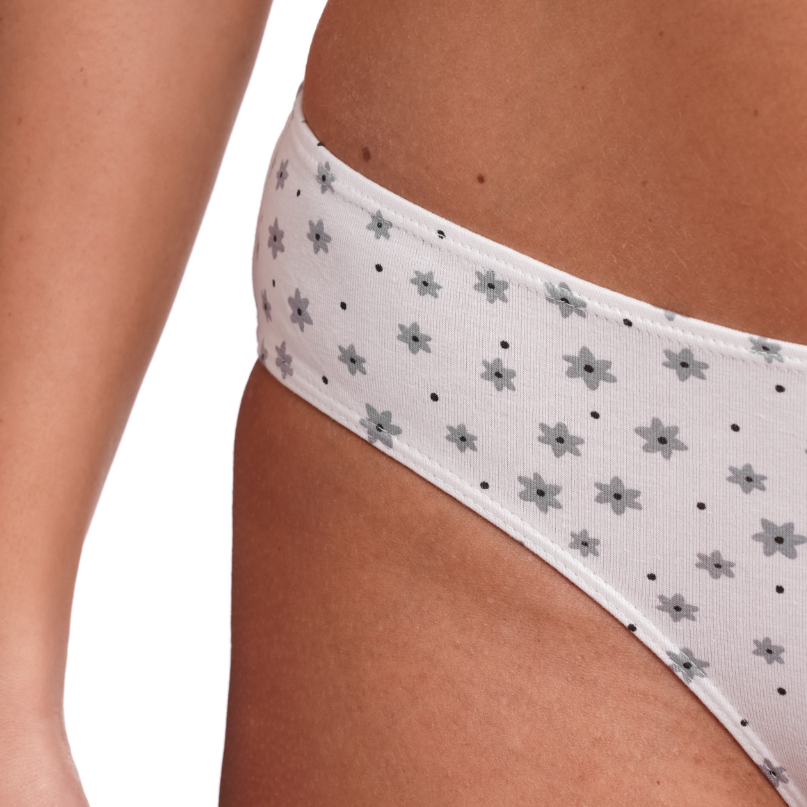 Gina Benotti 4 Damen Slips mit Bio-Baumwolle schwarz / grau / weiss