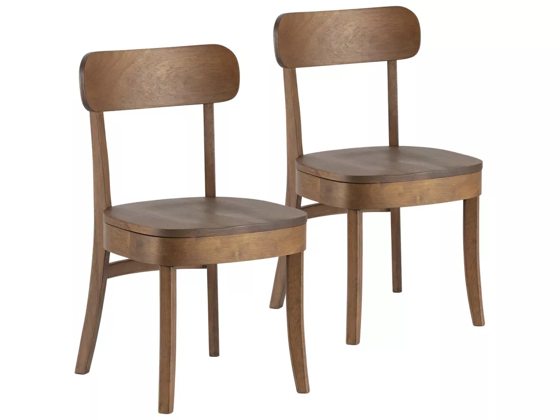 Pack de 2 chaises Nala couleur Noyer, Bois Massif