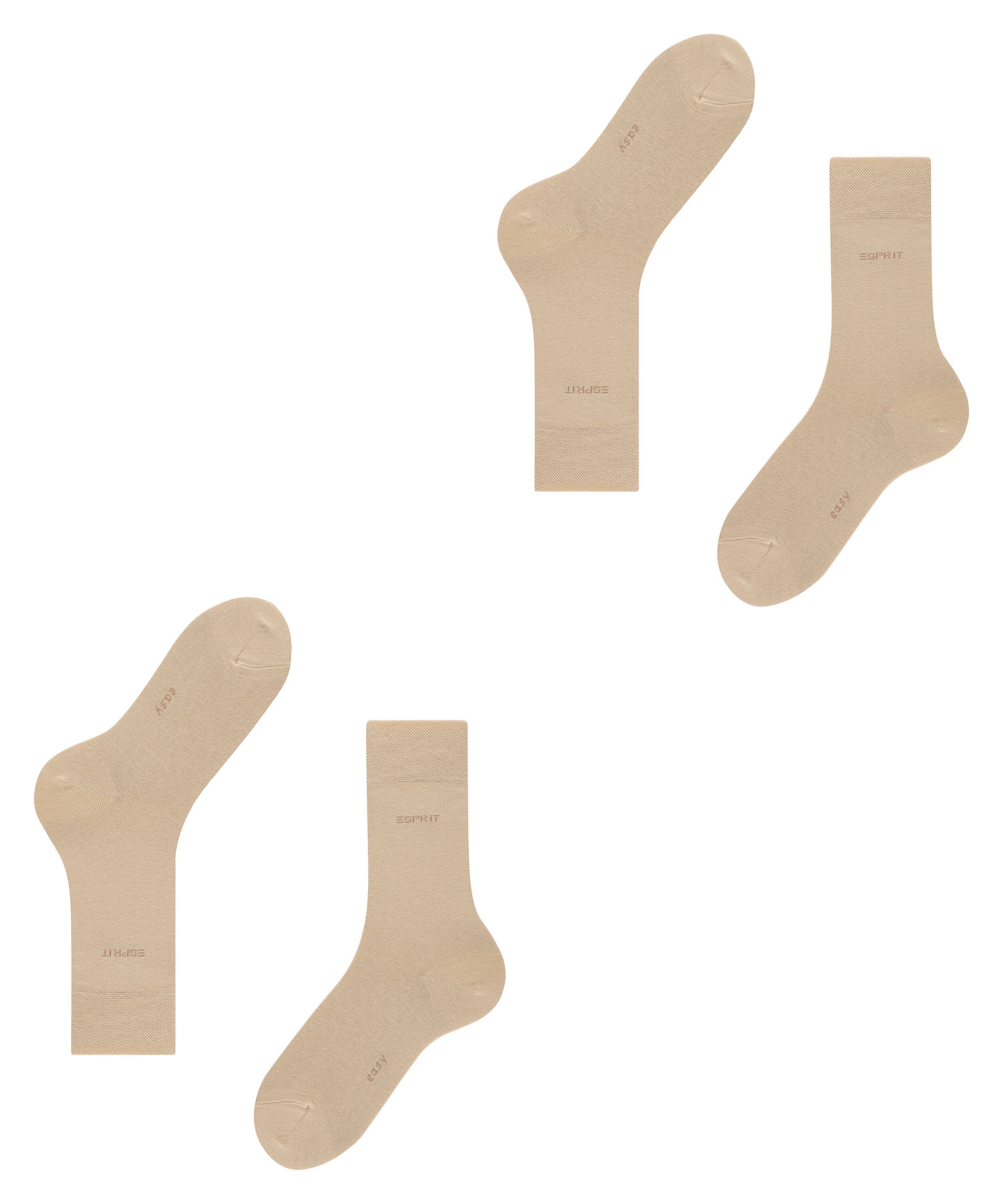 Esprit Socken »Basic Easy« 2er Pack, 2 Paar tlg. breiter Komfortbund, Doppelpack atmungsaktiv