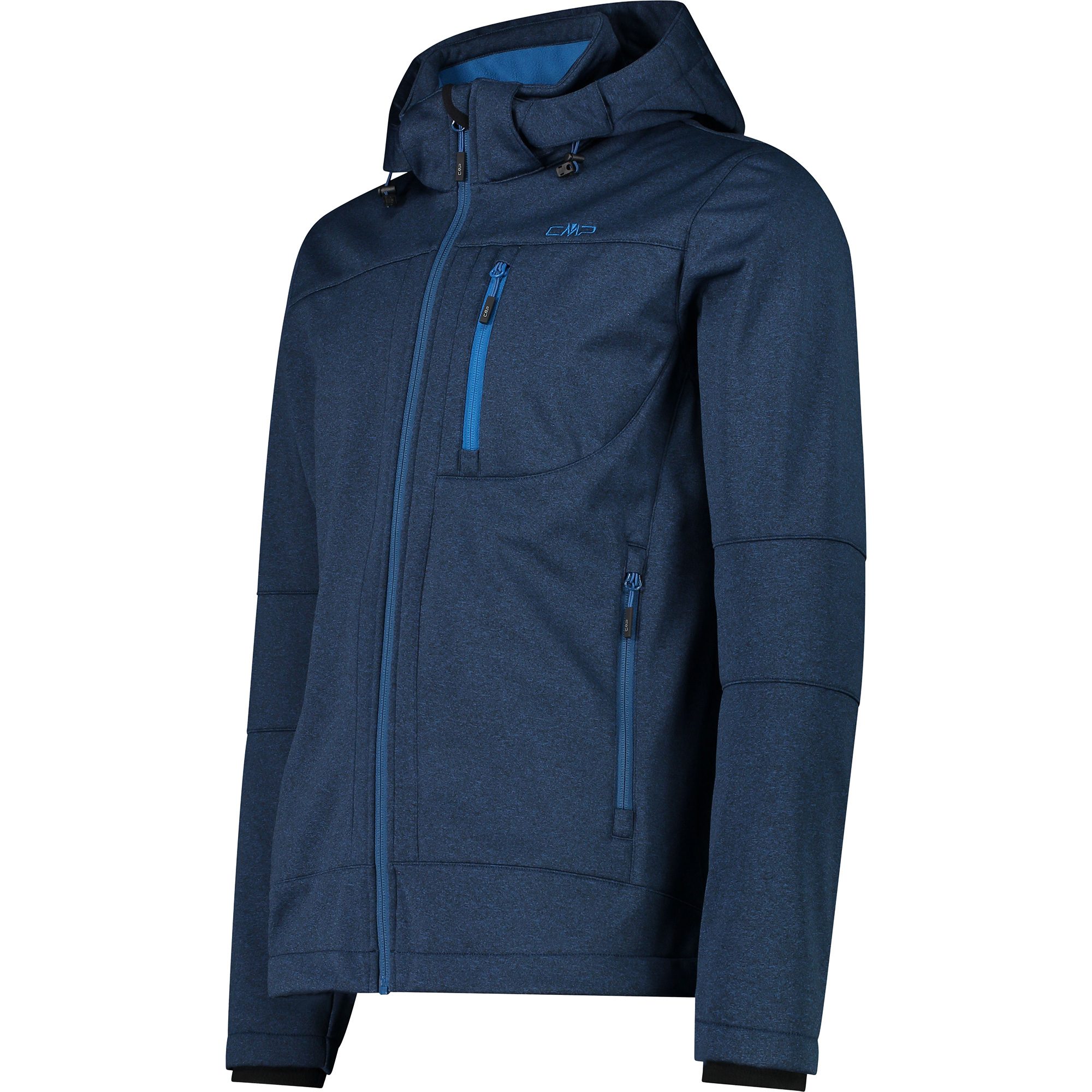 CMP Zip Hood Softshelljacke Herren ocean melange