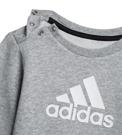 adidas Performance Sweatset - Bos - Grau Meliert/Weiß