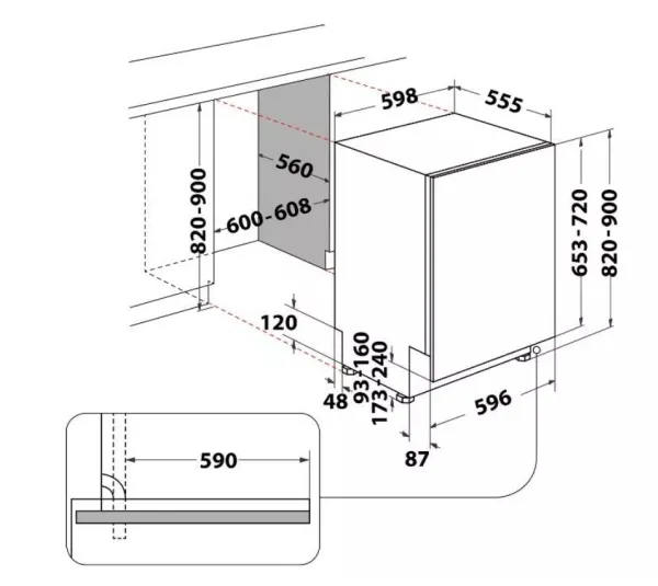 Indesit D2I HL326 - Opvaskemaskine - Hvid