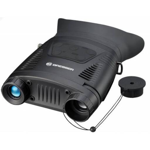 Visão noturna binocular digital Bresser 3.5x com captura monocromática.