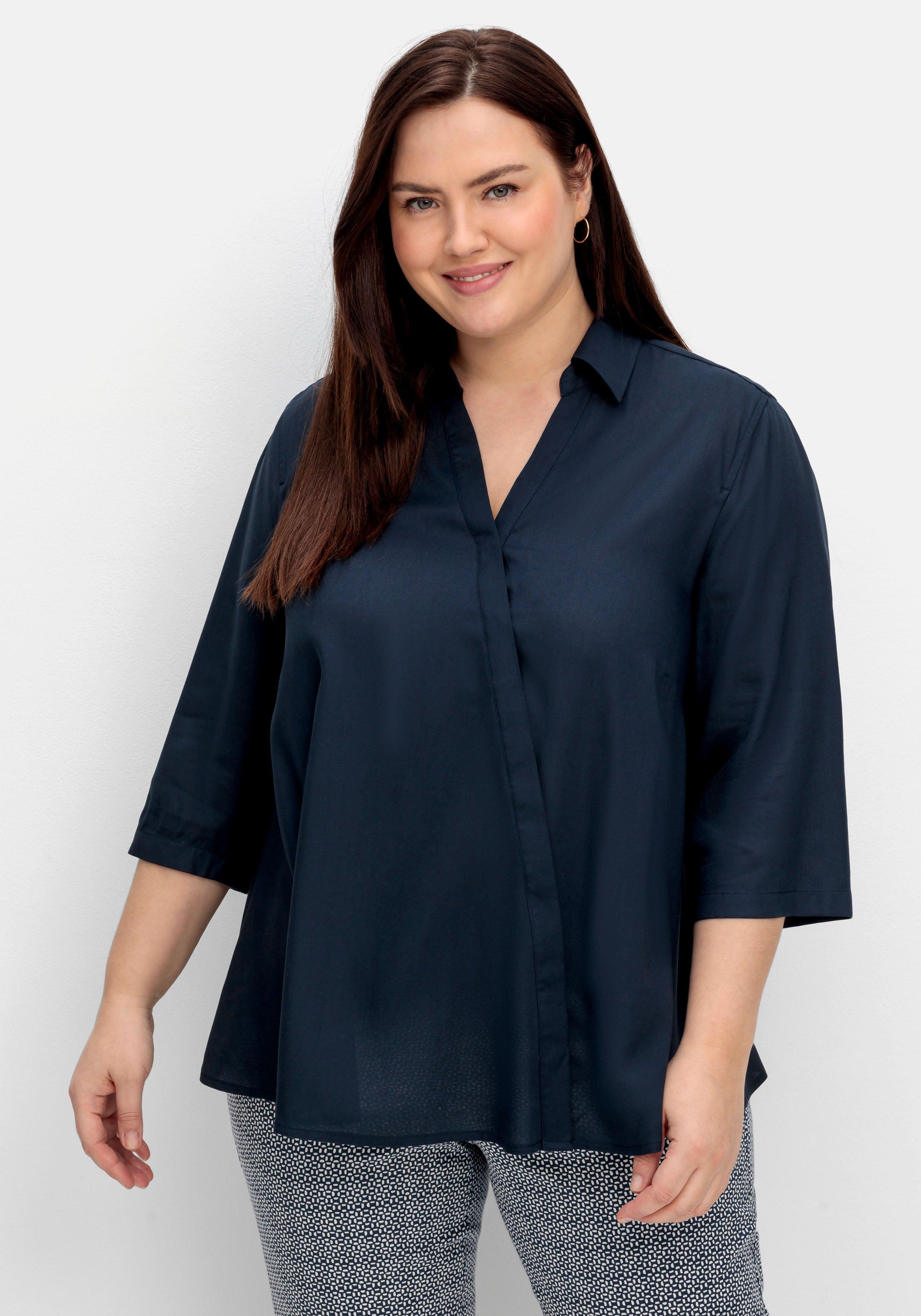 Bluse in Wickeloptik, mit 3/4-Arm