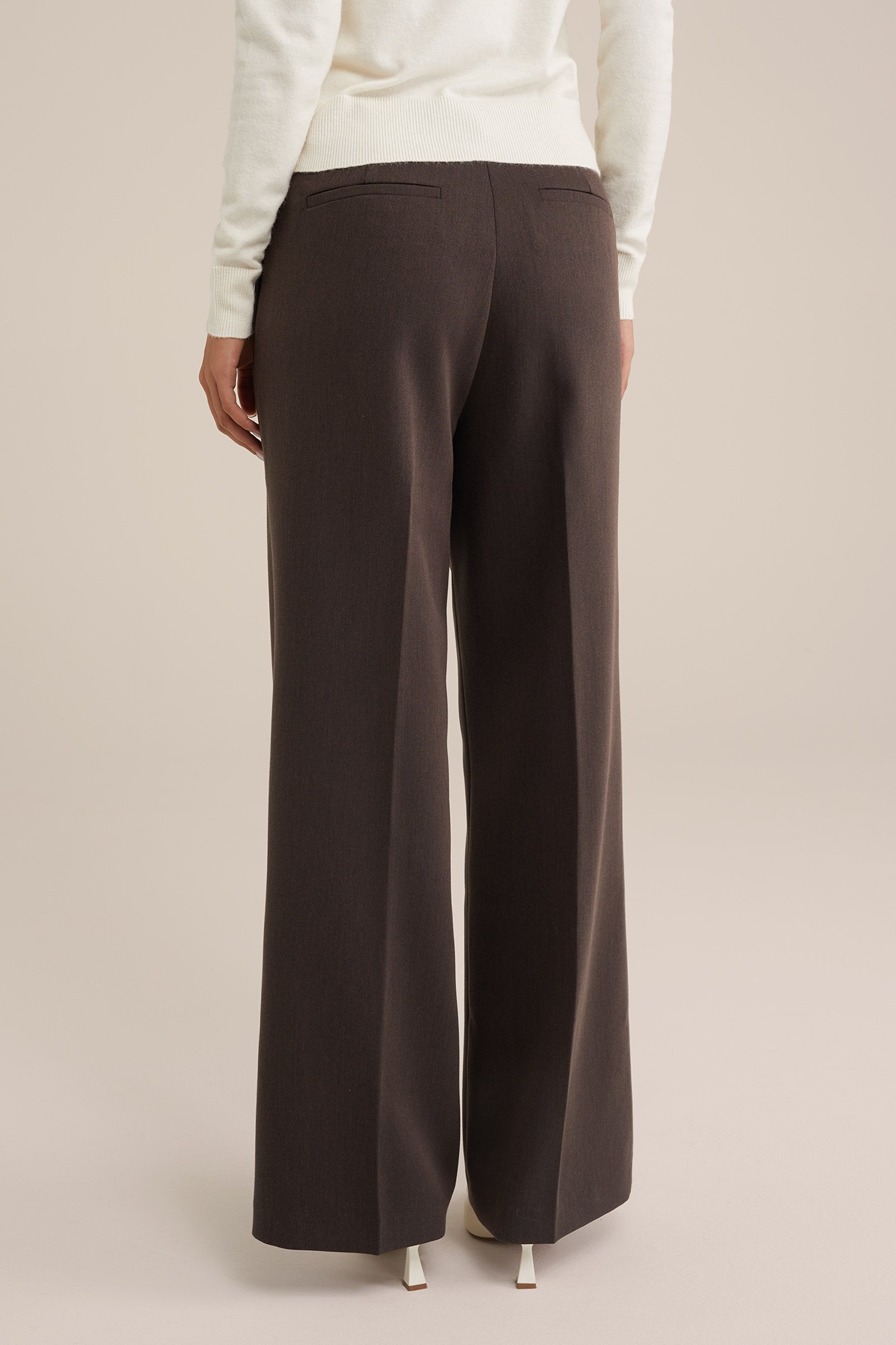 wide leg broek WE Fashion Donkerbruin
