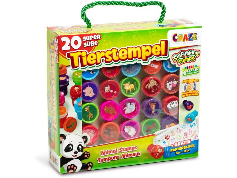Craze Tierstempel 20 Stück Abwaschbares Stempelset
