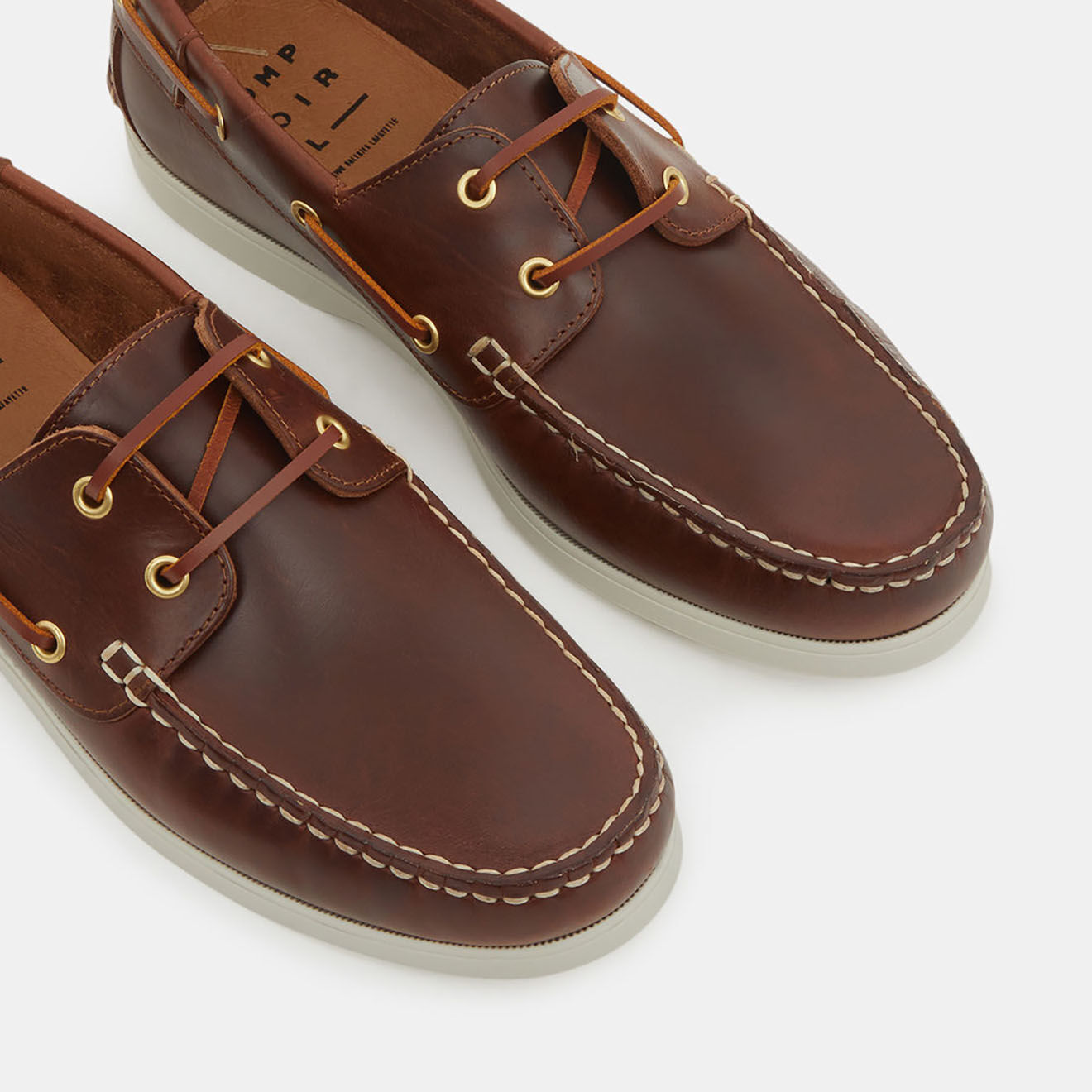 Comptoir GL Chaussures bateau en Cuir marron