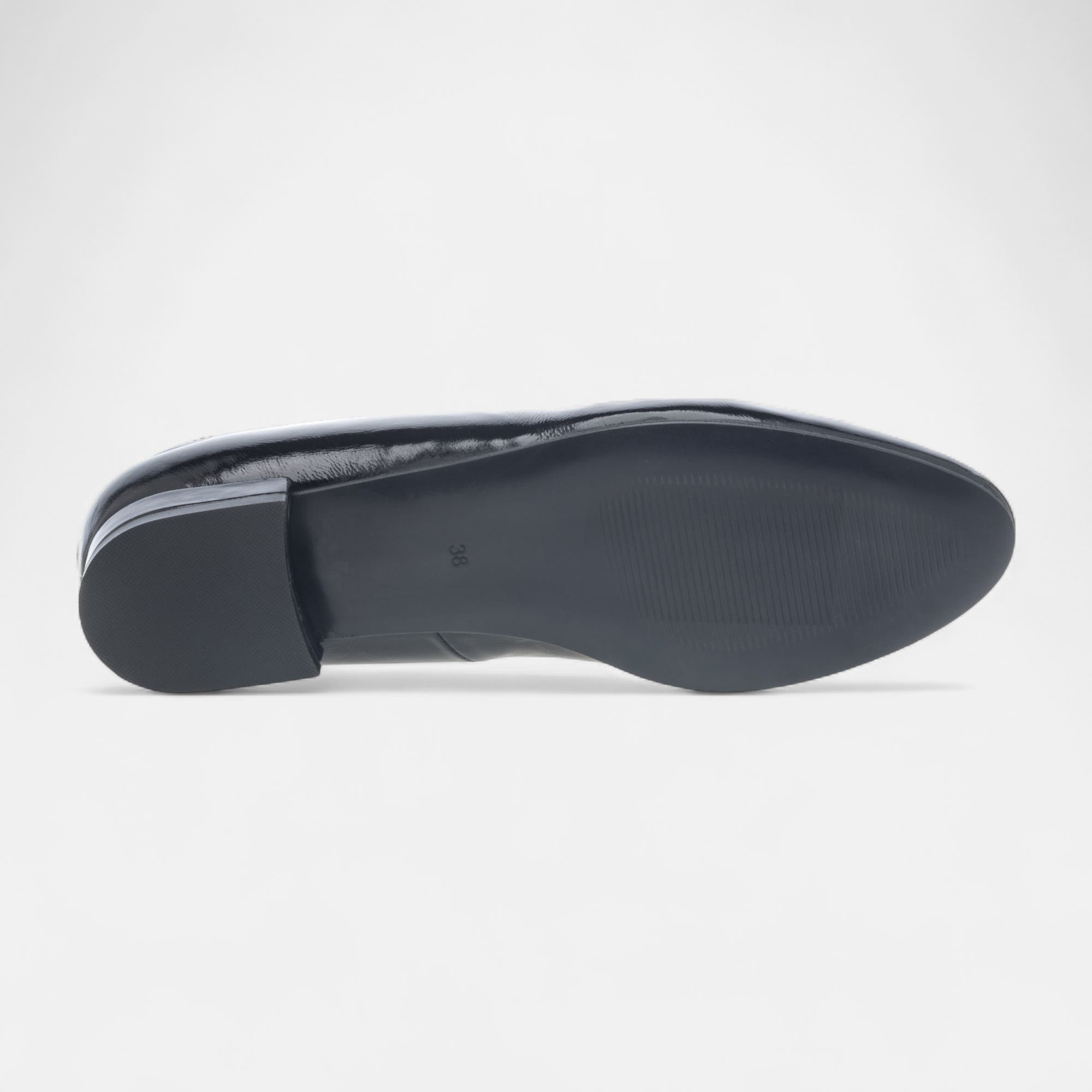Ballerines Femme en cuir noir vernis