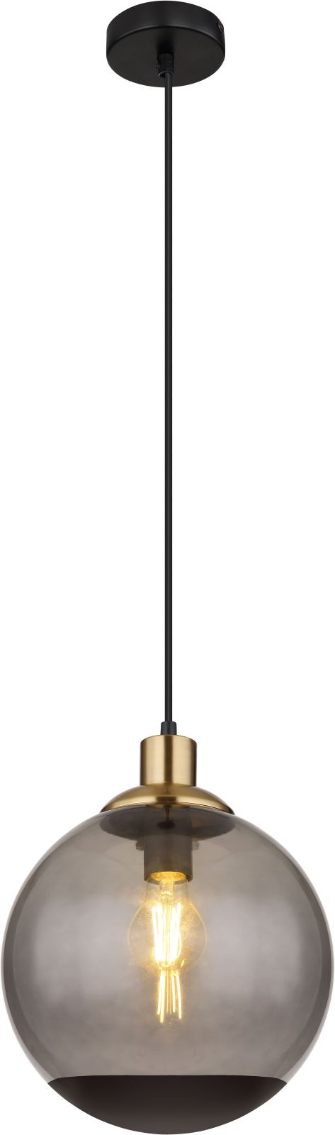 Pendelleuchte - schwarz-rauchfarben-goldfarben - 120 cm