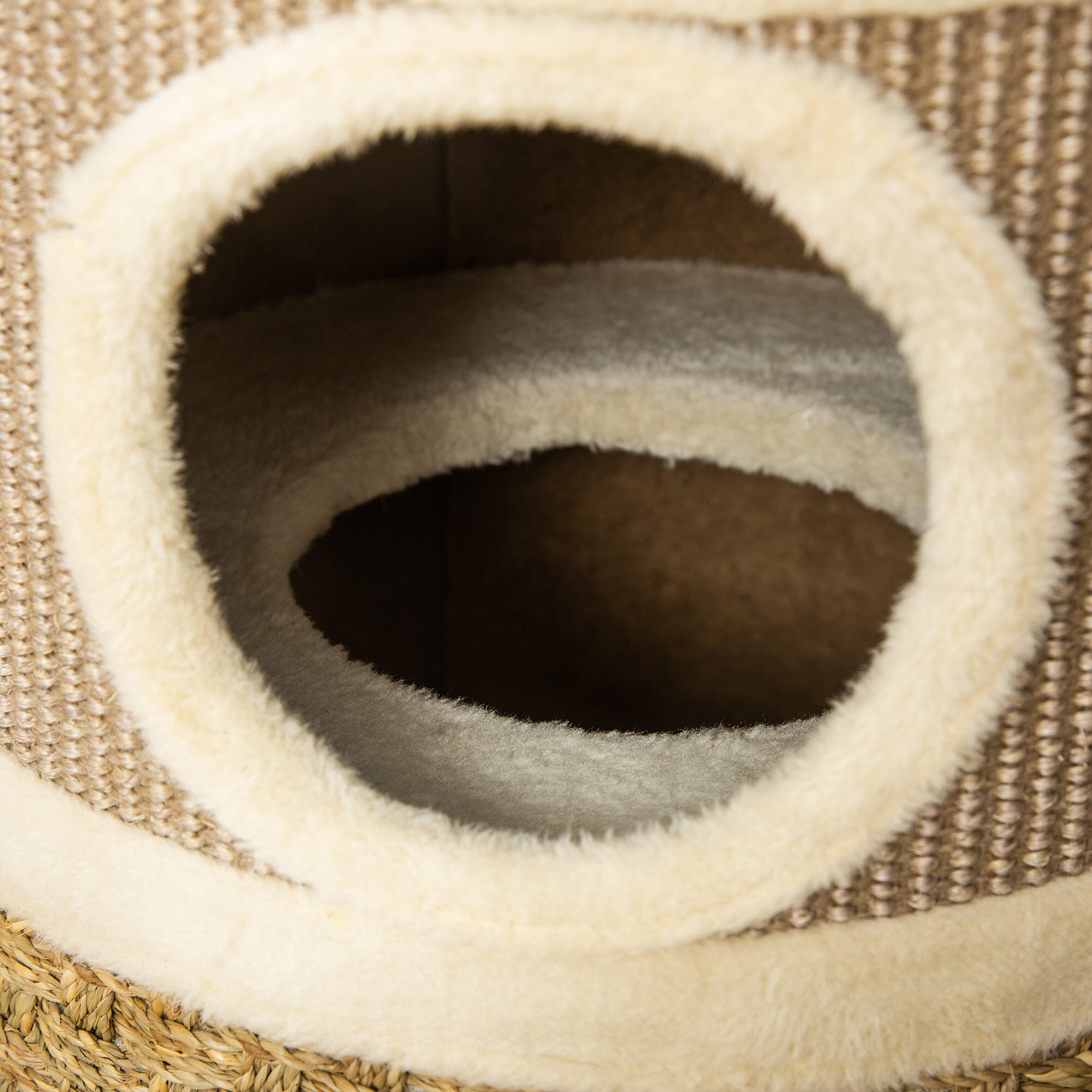 PawHut Katzenkratzturm 3 Stockwerke, Kratzbaum Khaki, Braun 37,5 x 37,5 x 70 cm (LxBxH)