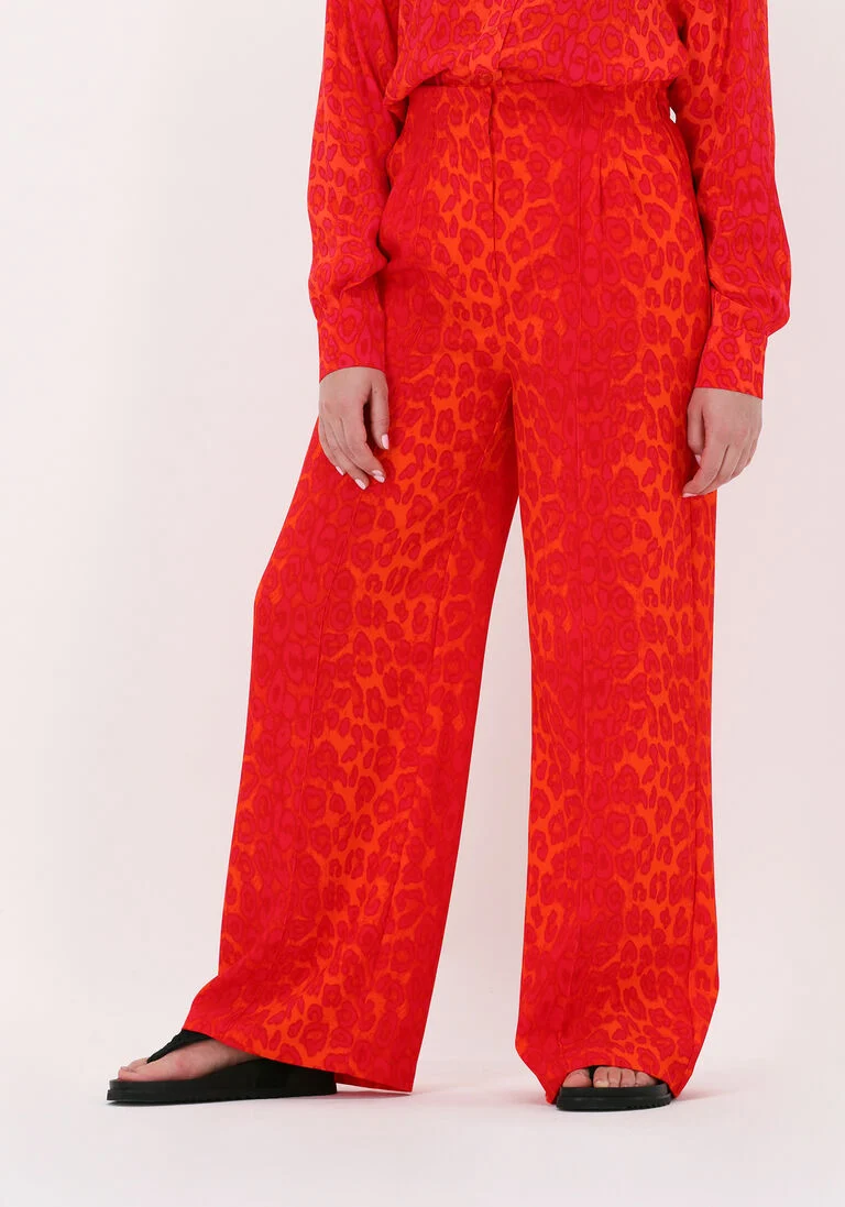 ALIX THE LABEL roze alix the label wijde broek leopard wide leg pants