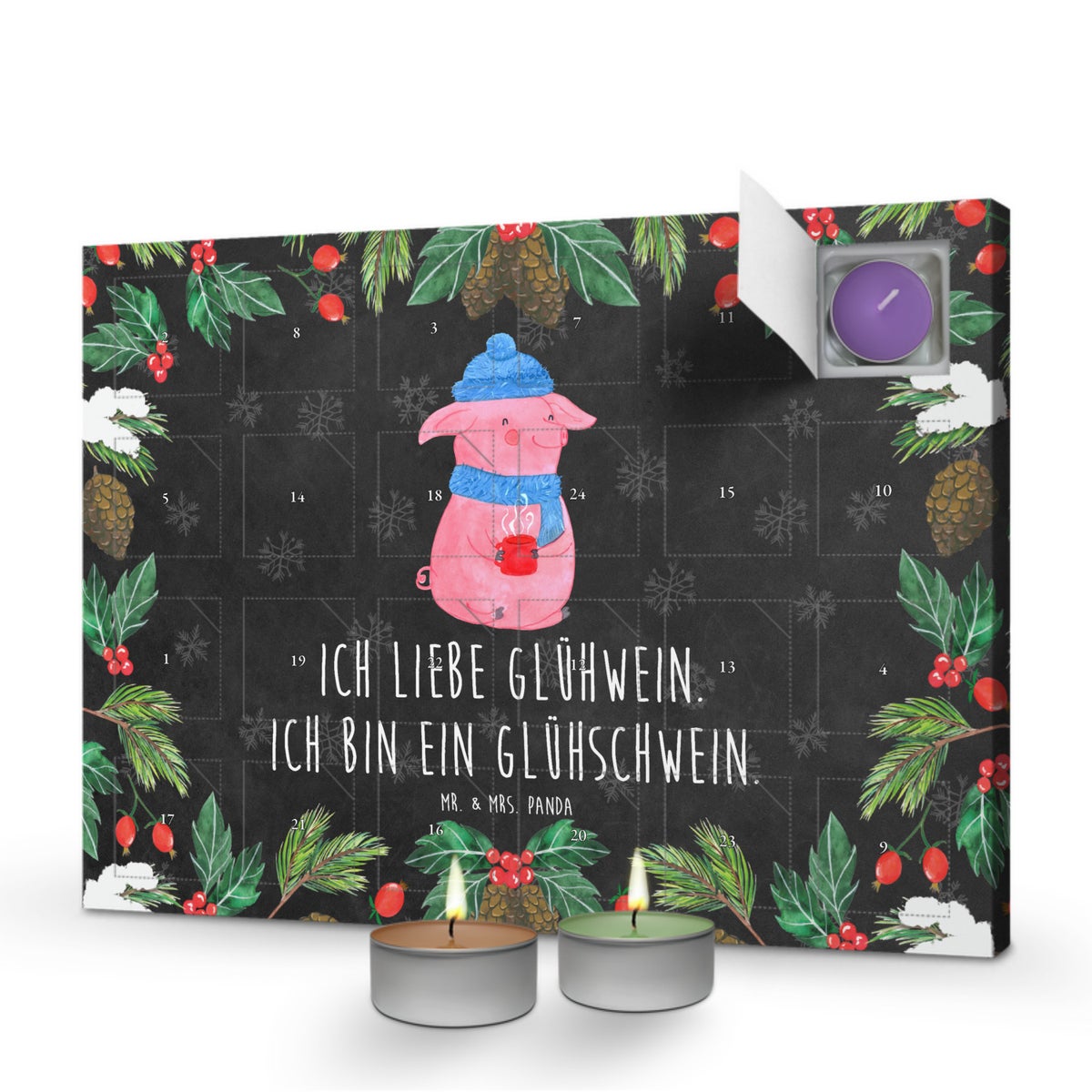 Mr. & Mrs. Panda Geurkaars Adventskalender Varken Glühwein - Zwart