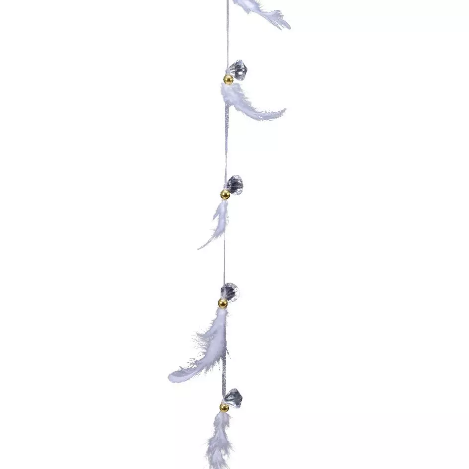 Guirlande déco (1,20 m) Plumes et diamants