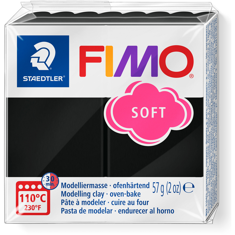 FIMO Modelliermasse Soft, 57 g, schwarz