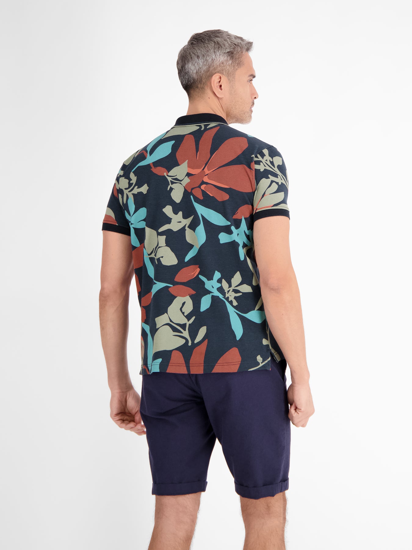 Poloshirt, sommerlich-floral gemustert