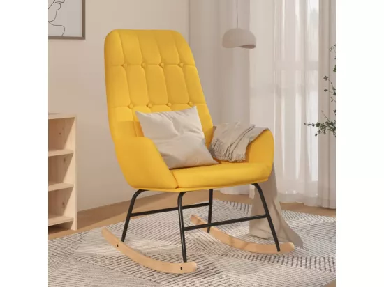 Chaise à bascule Jaune moutarde Tissu