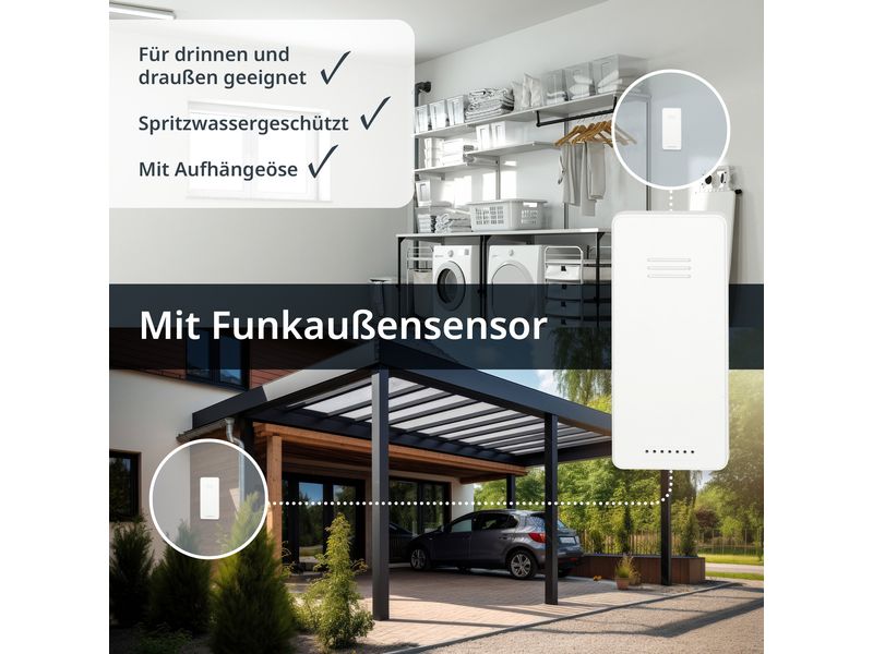 ADE Wetterstation mit Funk-Aussensensor Weiss Wetterstation mit Funk-Aussensensor