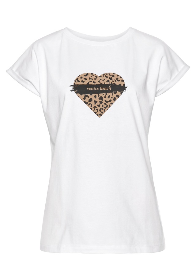Venice Beach Kurzarmshirt , mit Frontprint, T-Shirt aus Baumwolle, lockere Passform