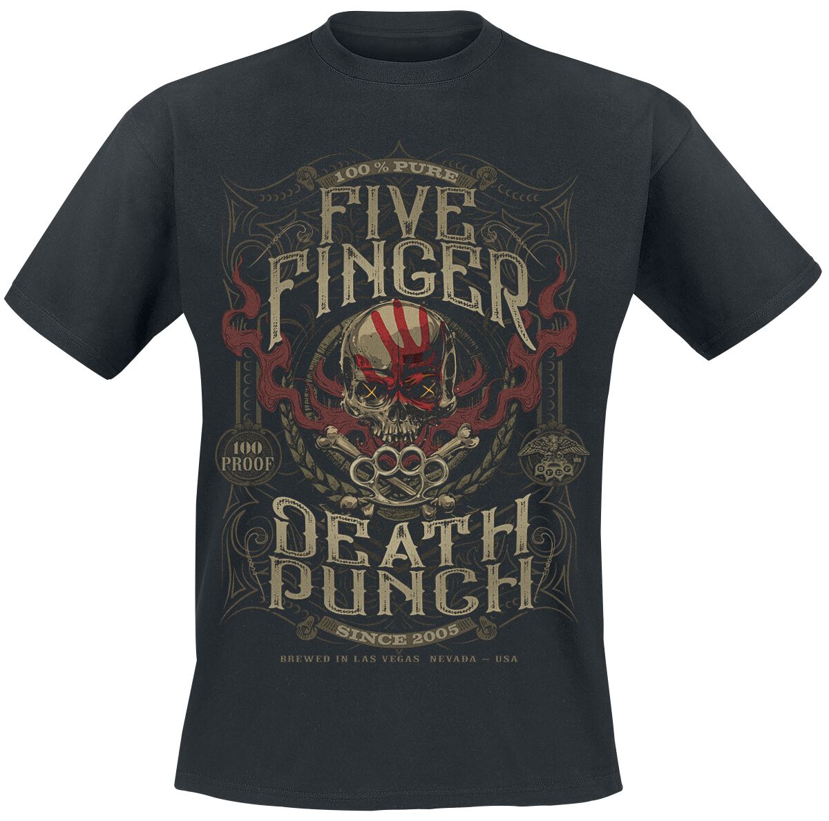 100 Proof T-shirt | Five Finger Death Punch T-Shirt Manches courtes