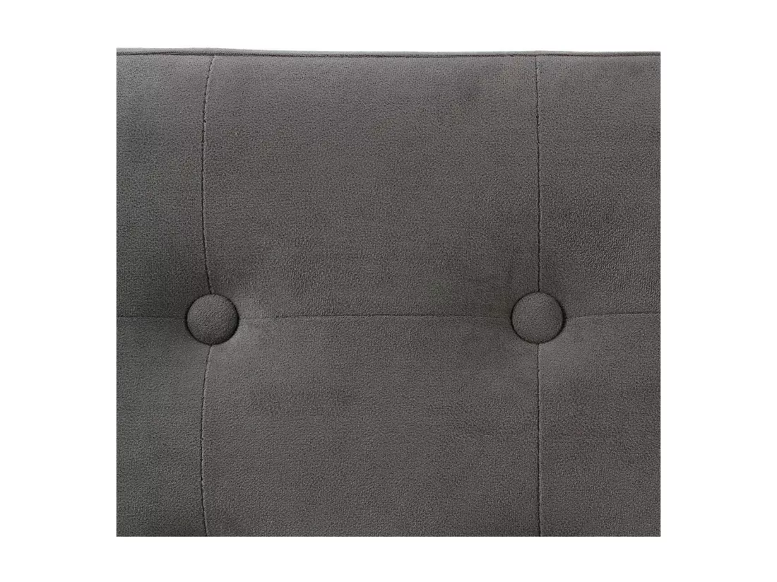 2 en 1 Pouf pliant double et coffre de rangement Velours Gris foncé 76 x H 38 cm